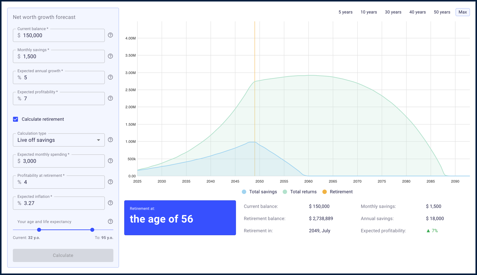 FIREkit FIRE Calculator screenshot