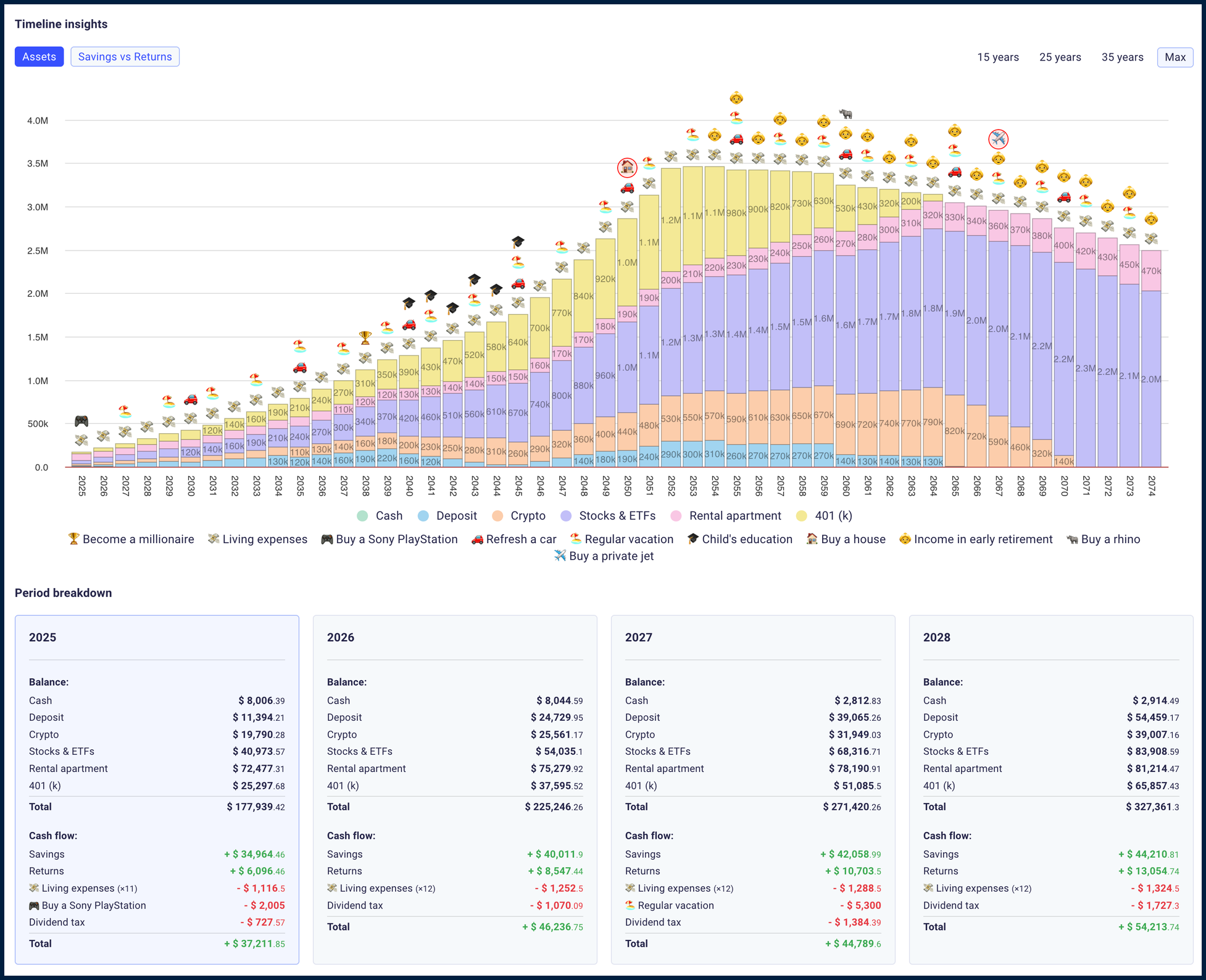 FIREkit Retirement Planner Projection screenshot